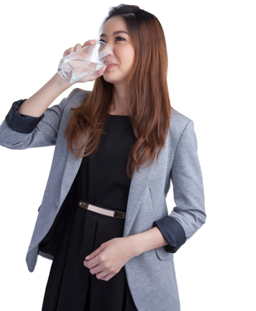 Businesswomen drinking water in the office BWT