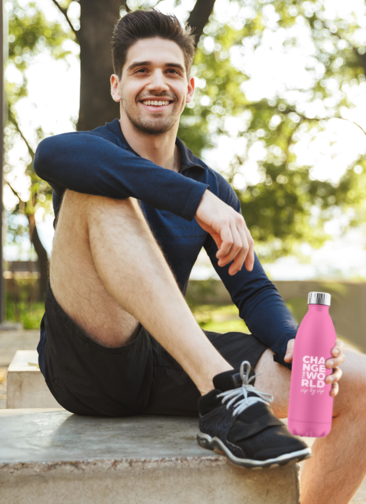 Man with Climate Bottle in hand